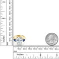 thumbnail image 3 of Gem Stone King 18K Yellow Gold Plated Silver Blue Created Sapphire Ring Set with Moissanite (10.25 Cttw) (Size 7), 3 of 5