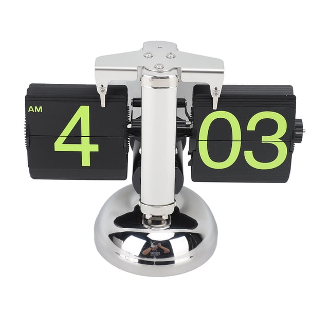 Horloge Rétro à Bascule Automatique Horloge de Bureau Mécanique Horloge Rétro Numérique Style Européen Horloge Rétro Numérique à Bascule 304 Acier Inoxydable Auto