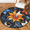 Multicolour 3, variant on CURLYOOT Round Rug 3ft Tropical Leaves Area Rug, Washable Circle Mat Non Slip Floor Carpet Mat, Flower Soft Indoor Rugs for Entryway Living Room Dining Room Bedroom