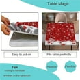 thumbnail image 3 of Fitted Elastic Edge Square Tablecloths, Red Christmas Snowflake Polyester Table Cloth, Great for Outdoor Home Kitchen/Parties/Holiday Dinner, Fit for 32" x 32"Square Table, 3 of 4