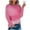Pink, variant on IROINNID On Sale Polyester Long Sleeve T Shirt for Women Comfortable Summer Round Neck Print Outing Blouses Tops,Hot Pink