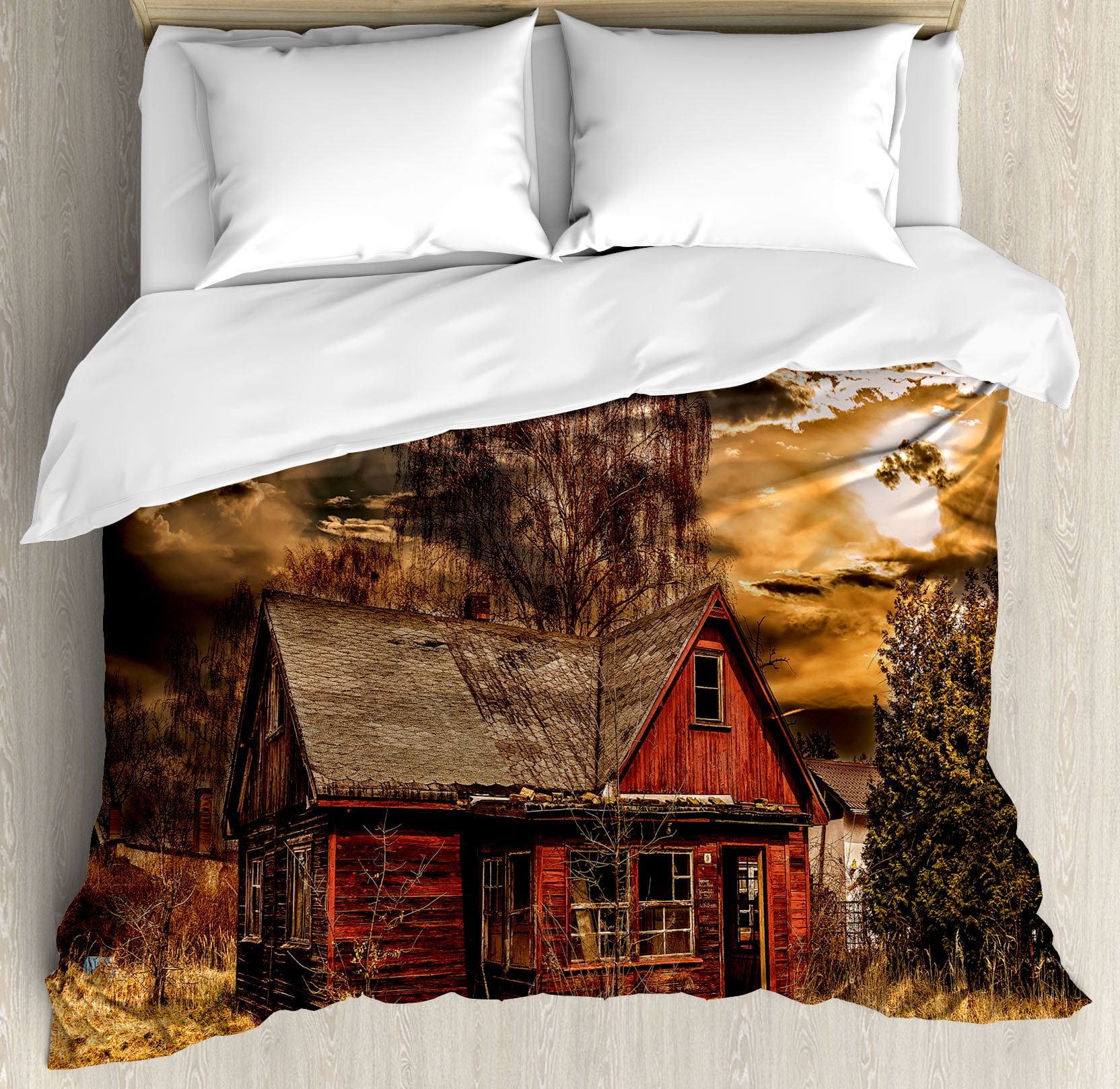 Bedding Home Garden Rustic Duvet Cover Set With Pillow Shams