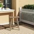 thumbnail image 2 of FADINGFREE 24" Outdoor Saddle Seat Bar Stool, Poly Plastic HDPE Adirondack Style Patio Bar Stool, Weathered Wood, 2 of 6