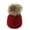 Wine, variant on Generic Kids Winter Hat Toddler Knitted Pom Beanie Hat Cotton Lined Faux Fur Pom Pom Cap Baby Girls Boys Beanies Winter Knit Baby Hat Twist Warm Beanie for Boys Girls