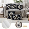 thumbnail image 6 of Pack of 2 Outdoor Pillow Covers 16x16 Inch Waterproof Boho Navy Blue Throw Pillow Covers,Decorative Couch Pillow Shams Protectors Ethnic Geometric Southwestern Retro Patio Pillowcases Cushion Covers, 6 of 8