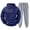 32# Navy, variant on Men Tracksuit 2 Piece Outfit Sweat Suits Set Casual Half Zip Pullover Soft Fleece Hoodie & Jogger Sweatpants Black L
