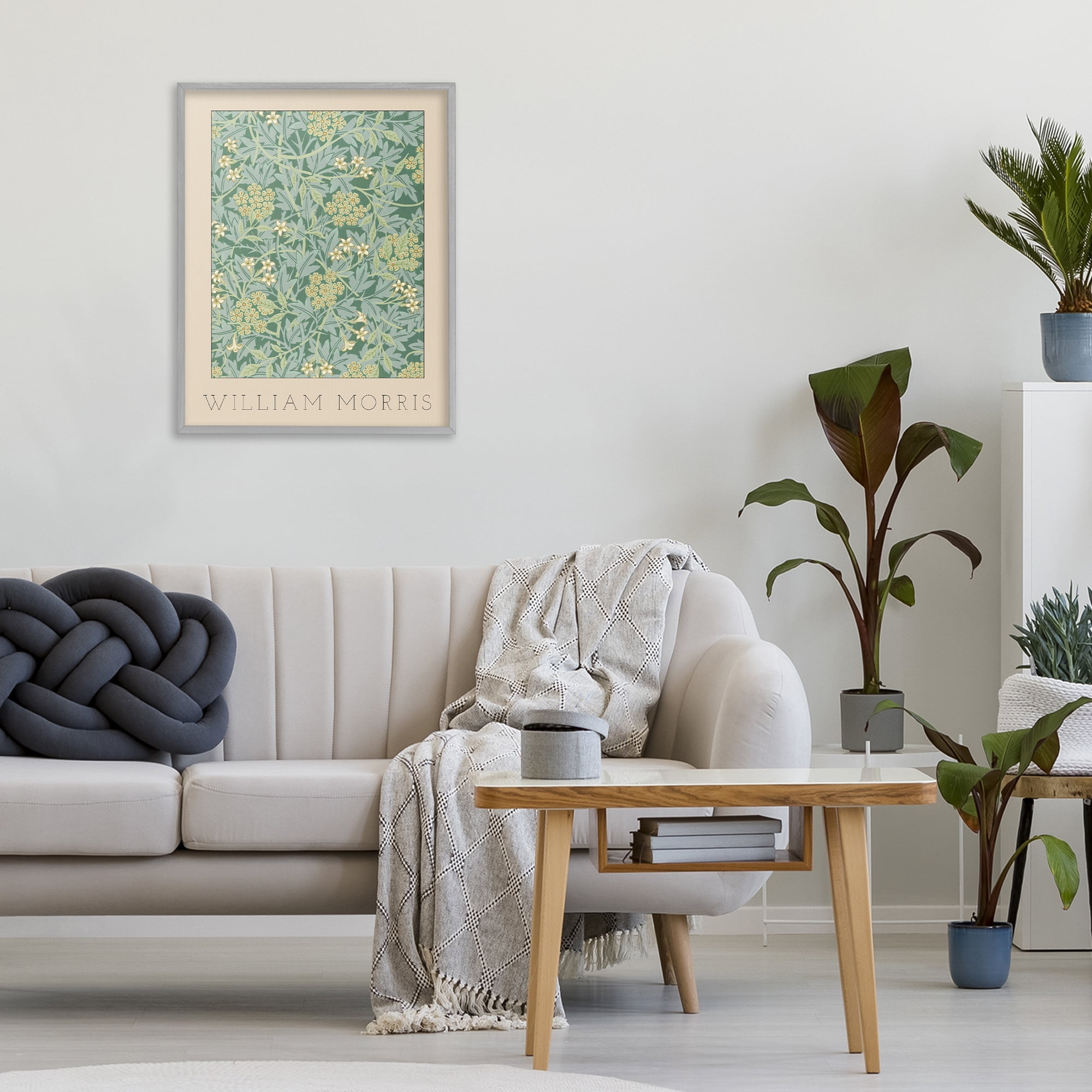 Stupell Industries William Morris Green Tones Gray Framed Giclee Art, design by Lil' Rue