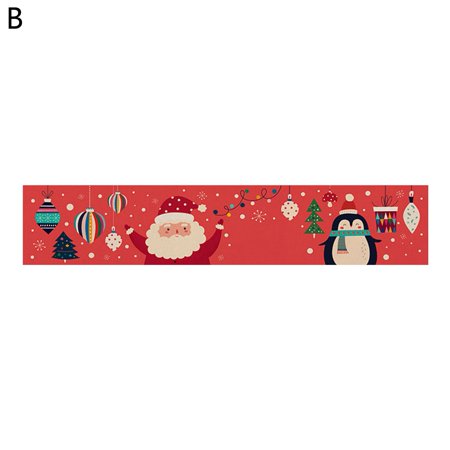 

Limei Buffalo Plaid Table Runner Decorative Eye-catching Ornamental Xmas Tree Elk Dining Table Cloth