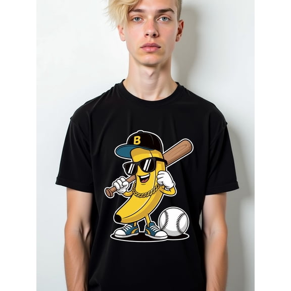 Banana Baseball Dab T-Shirt Men t shirts black graphic tees 2026 summer and spring season Perfect for exercise Trendy Unisex Shirt Graphic tshirts