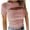 Pink, variant on WREESH Women's Ribbed Knit Crop Top Solid Color with Cutout Neckline and Short Sleeves Khaki