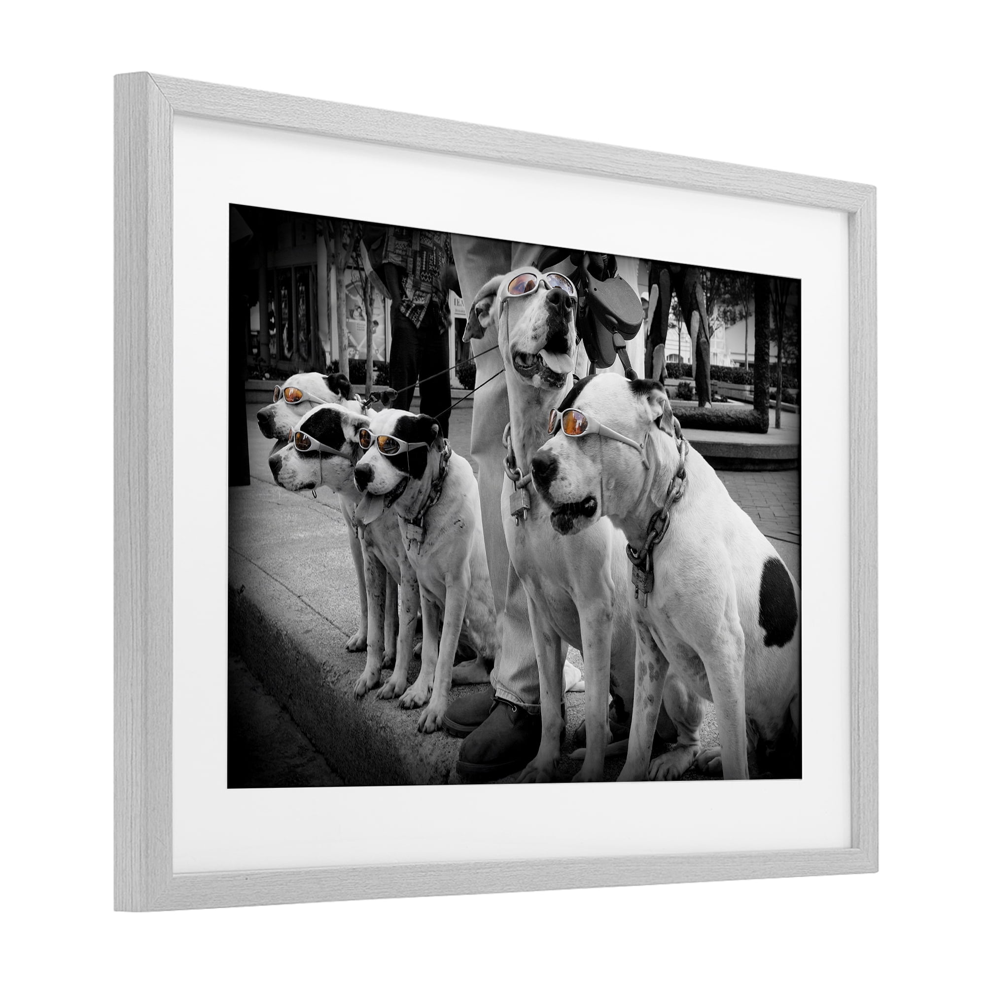 Stupell Industries Afternoon Stroll Pups Gray Framed Print Under Glass, design by Scott Henderson