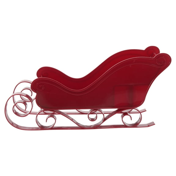 AURARMLET 1Set Christmas Sleigh Red Plastic Sleigh Shape For Indoor And Outdoor Decor