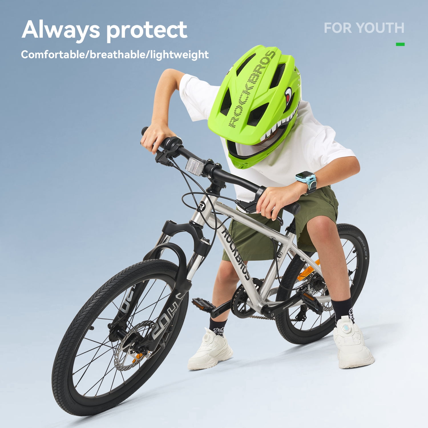 ROCKBROS Bike Helmet Boys Girls Kids Helmet Full Face Helmet for Multi-sports Universial Adjustment(Age 5-12+)