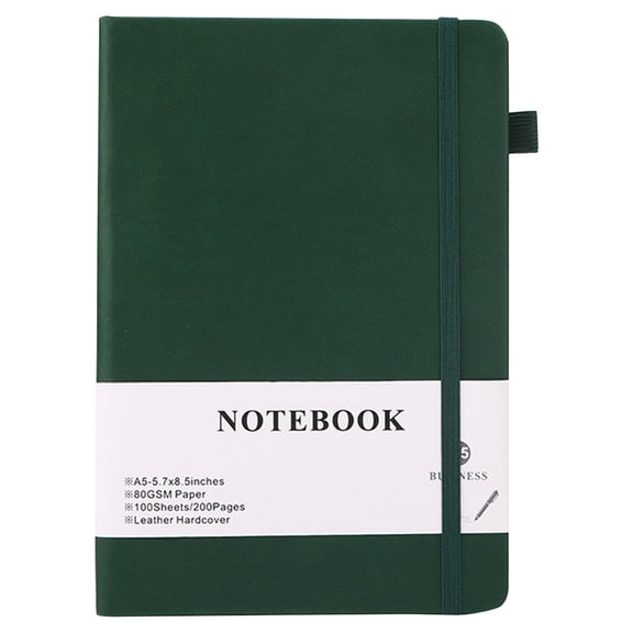 Notebook Paper Wide Ruled,100 Page Composition Notebook,Notebook Paper College Ruled,Classic Notebook, Soft Cover,Pocket 8.3 x 5.9 in Ruled/Lined,A5 size Notebook,Green,200 Writing Pages
