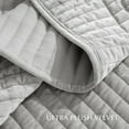 thumbnail image 5 of EVERGRACE Velvet Quilt Set King Size, Luxurious Soft Striped Channel Bedding Set, Lightweight Velvet Comforter for All Season, Oversized Bedspread Coverlet with 2 Matching Shams, Frost Gray, 5 of 8