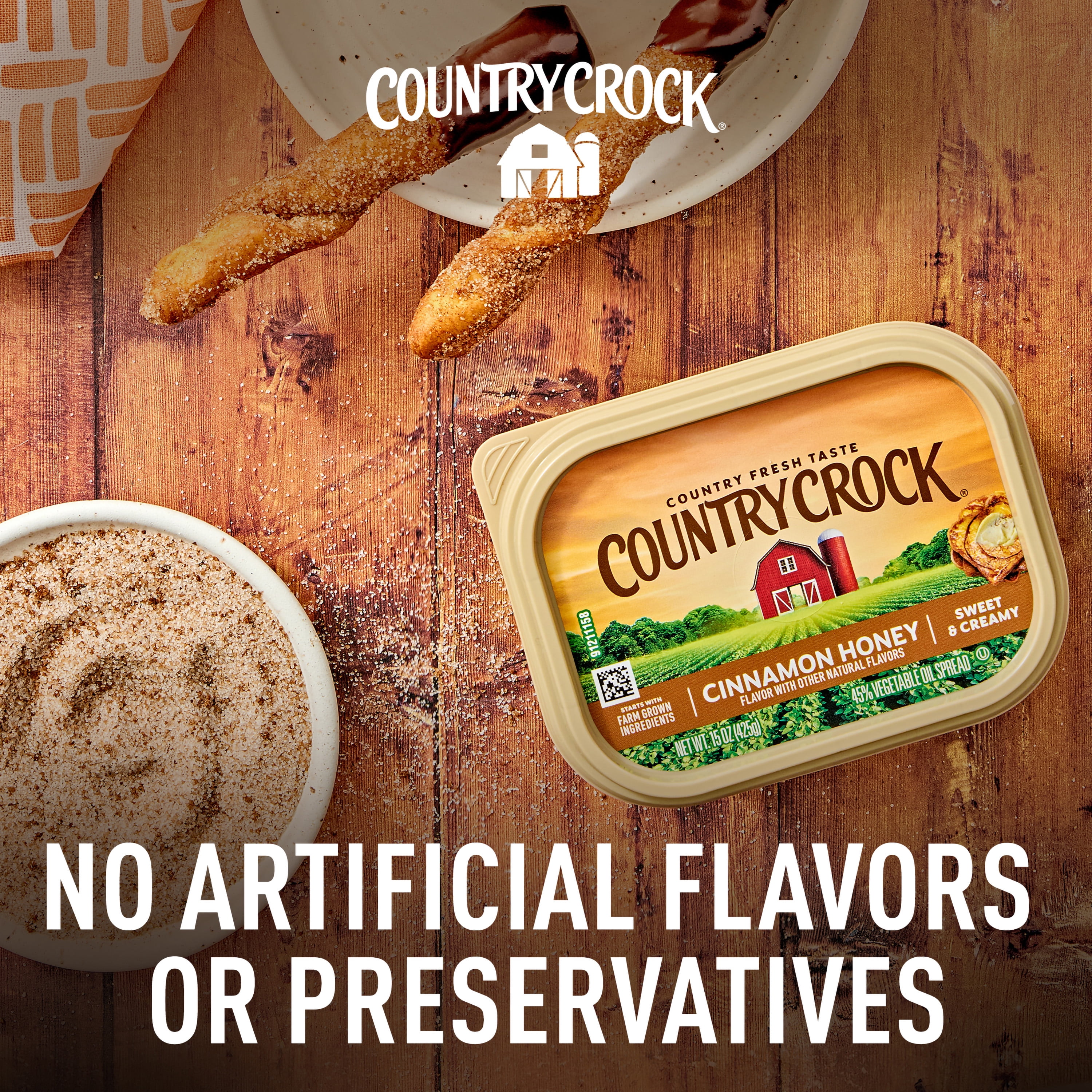 Country Crock Cinnamon Honey Spread, 15 oz Tub