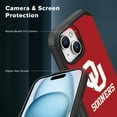 thumbnail image 5 of Apple iPhone 15 (6.1) / iPhone 14 (6.1) / iPhone 13 (6.1) - Licensed NCAA University of Oklahoma Sooners Logo on Red Textured Dual Layer Case, 5 of 5