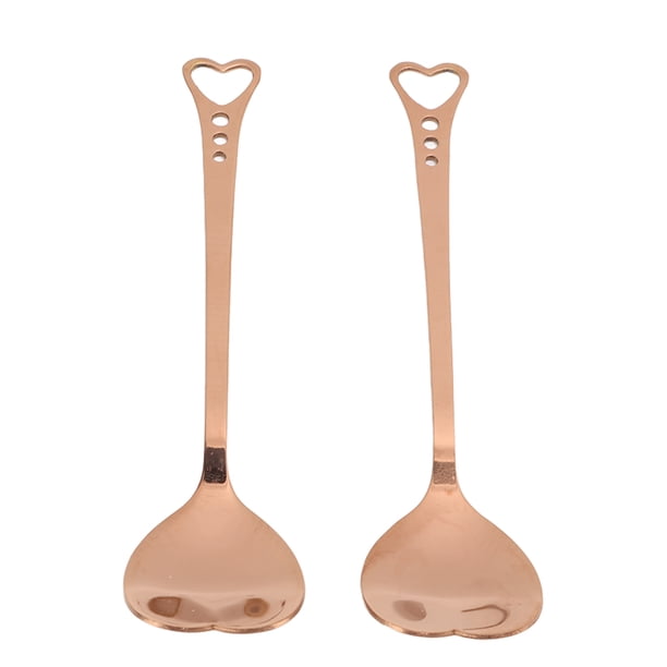 Cucharas para sandía, 2 cucharas de postre, cucharas de café de acero inoxidable, cucharas para pastel, diseño a prueba de futuro