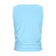 thumbnail image 4 of Wlynlyn Womens Tank Tops Summer Sleeveless Shirts High Neck Slim Fitted Blouse Side Ruched Basic Tees T Shirts Size S-XXL, 4 of 5