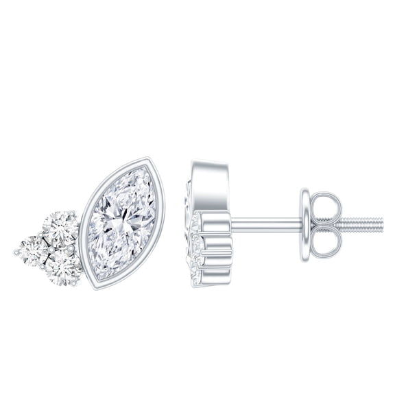 Rosec Jewels - Lab Diamond Stud Earrings for Women - Minimalist Earrings - EF-VS Grade - Ready to Gift, 925 Sterling Silver