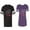 Men Black / Women Purple, variant on My Dog Cat Think I am Cool Unisex Couple Matching Cotton Jersey style T-Shirt Contrasting stripes on sleeves (Men Black / Women Green) (Men S / Women L)