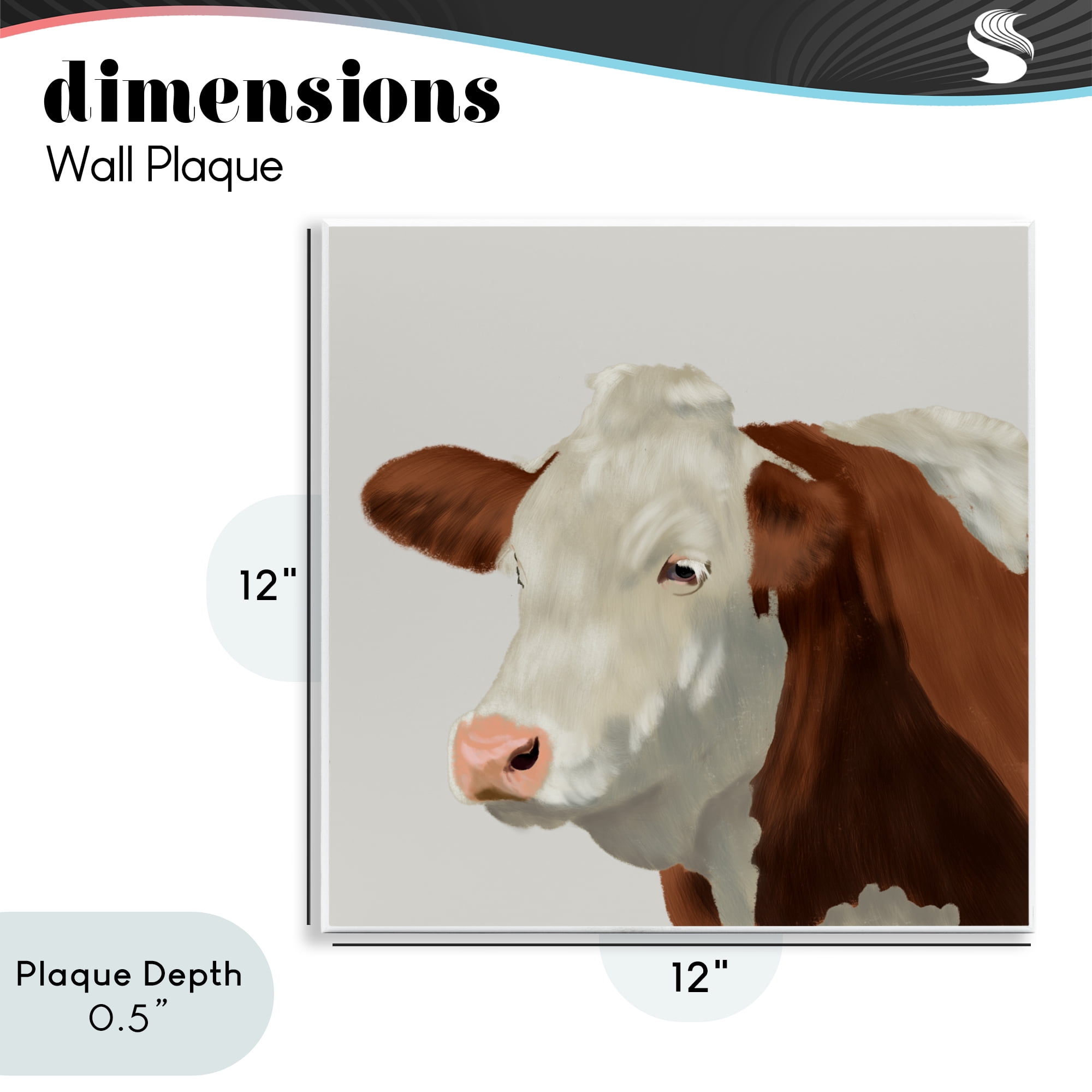 Stupell Industries Farm Friend Cow Portrait Wall Plaque Art, design by Marcus Prime
