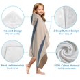 thumbnail image 7 of Brown Boho Geometric and Plant Pattern Hooded Bath Towel，60"x35" for Ages 3 To 12 Kids, Quick Dry Lightweight Soft Microfiber Hood Beach Towel Cover Up for Kids, 7 of 7
