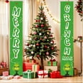 thumbnail image 6 of 2 Pcs Christmas Door Banner, Green Monster Hanging Decoration for Wall Front Door Home Yard Garage Indoor Outdoor Decor 2024 D, 6 of 6