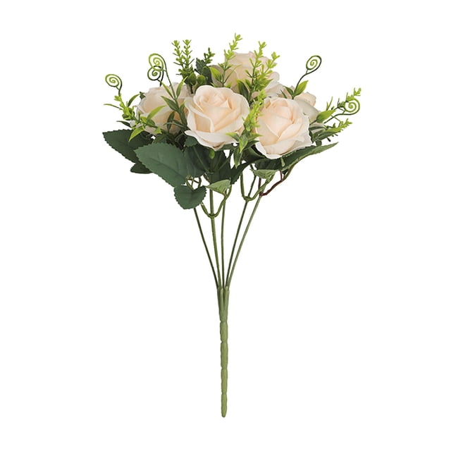 Ramo de flores artificiales de seda, arreglo realista de peonías y rosas para centro de mesa de boda en el hogar, decoración de jarrones, jardín interior y oficina.