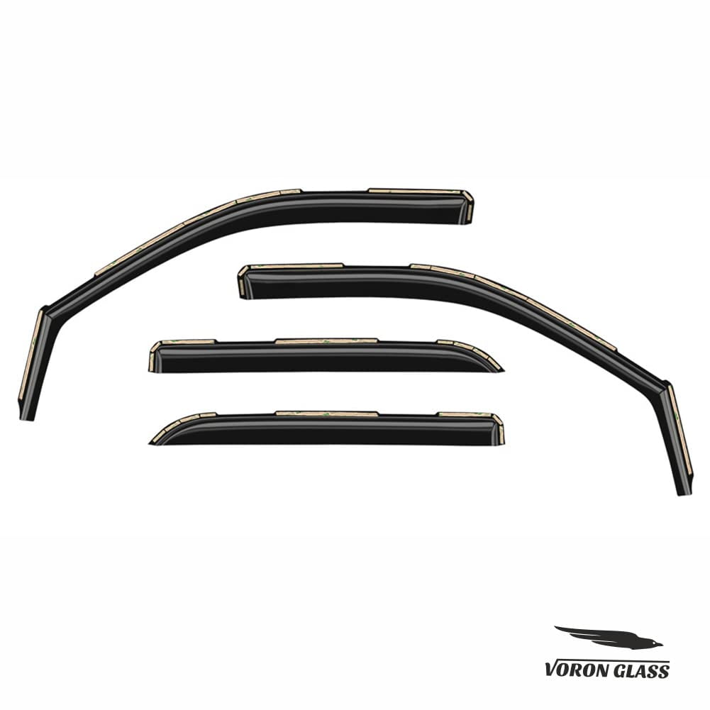 Voron Glass In-Channel Extra Durable Rain Guards for Trucks Dodge RAM 2500 3500 2019-2026 Crew Cab, Window Deflectors, Vent Window Visors, 4 Pieces - 220010v