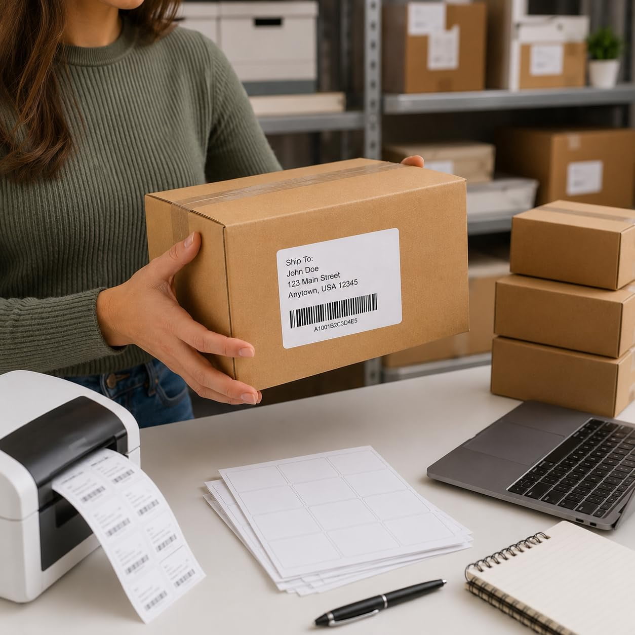 Shipping Labels White Matte Sticker Paper Permanent Adhesive 10000 count 4 x 2 in