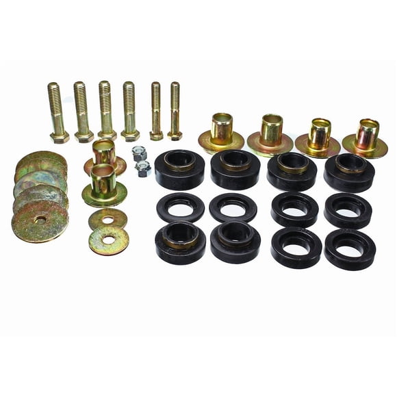 Fits 1976-1981 Pontiac Firebird Energy Suspension Body Mount Bushings 3.4144G Black; Polyurethane
