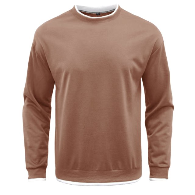 Gibobby Sudaderas hombre Sudadera de vellón de manga larga con cuello redondo para Hombre(Caqui,XG)