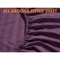 thumbnail image 4 of Elegant Comfort 6-Piece Damask Stripe Bed Sheet Set, 1500 Thread Count Microfiber, Wrinkle-Resistant, King, Eggplant/Purple, 4 of 5