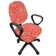 thumbnail image 1 of Botany Office Chair Slipcover, Doodle Flower Blossoms Forest Foliage Spring Revival Bouquets, Protective Stretch Decorative Fabric Cover, Standard Size, Dark Coral White and Mustard, by Ambesonne, 1 of 5