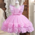 thumbnail image 2 of 1 2 3 4 5 6 años Vestido para niñas pequeñas con lazo de encaje dulce Vestido de princesa para Navidad Fiesta de cumpleaños Ropa para niños Vestidos para bebés, 2 of 5