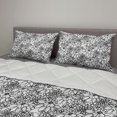 thumbnail image 2 of Floral Vintage Comforter & Sham Bedding Set, Digitally Generated Monochrome Flowers on Plain Background, 3 pcs Duvet Set Microfiber Filling Quilt, 5 Sizes, Charcoal Grey and White, by Ambesonne, 2 of 4