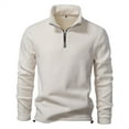 thumbnail image 3 of Mens Sweatshirt Under $10 Mens 1/4 Zip Sweatshirt Fleece Soft Polar Thermal Pullover Sweatshirts Stand Collar Casual Fitted Long Sleeve Shirt, 3 of 8