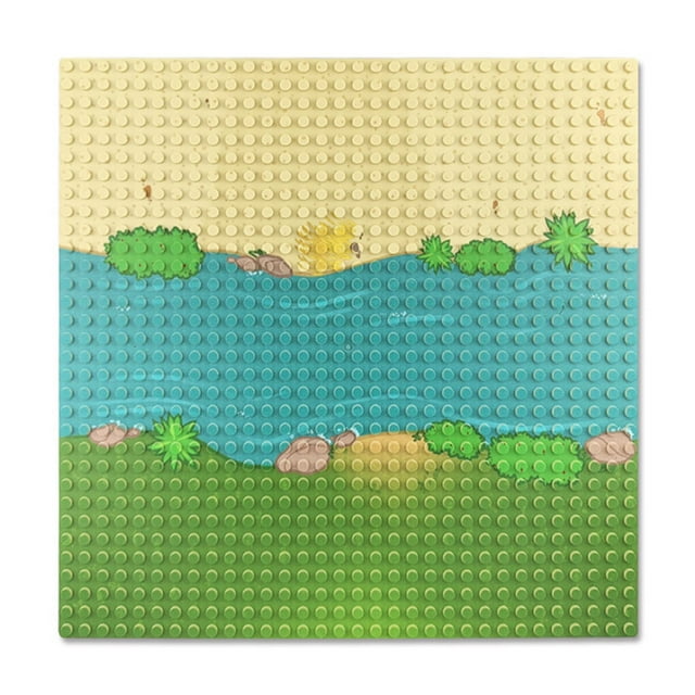 Building Bricks Baseplate Toddlers Flat Base Plate Block Toy Board for Adults Children Playset Decor Replacement Parts Presents Grass Type 1