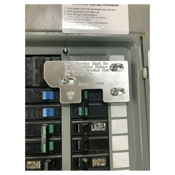 Generator Interlock WR-70 Compatible with Bryant or 200 amp Panel