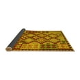thumbnail image 2 of Ahgly Company Indoor Round Oriental Yellow Traditional Area Rugs, 4' Round, 2 of 4