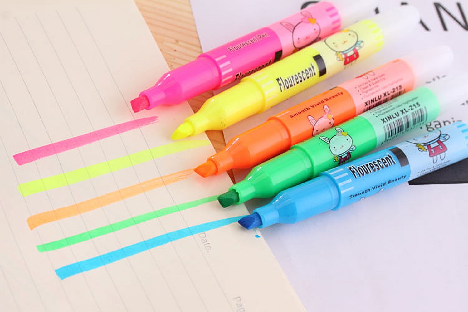 HCXIN Korean stationery, rabbit fluorescent pen, color marker, school  supplies 