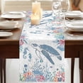 thumbnail image 3 of Table Runners 70 Inches Long Dress Scarves, Coastal Turtle Farmhouse Coffee/Dining/Kitchen Table Decor, Holiday Table Runner, Summer Beach Nautical Ocean Coral Seahorse 13x70 Inch, 3 of 9
