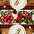 thumbnail image 5 of Christmas Table Runner Red and Black Buffalo Check Plaid Table Runners Seasonal Winter Xmas Holiday Farmhouse Table Cloth Decorations for Home Dining Room Party Decor 13.8x90 Inch, 5 of 6