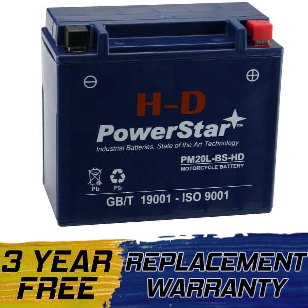 PowerStar Energizer ETX20HL AGM Motorcycle and ATV 12V Battery, 310 Cold Cranking Amps and 18 Ah