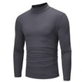 thumbnail image 5 of Mens Neck T Shirts Pullover High Neck Turtleneck Long Sleeve Sweaters for Men, 5 of 7