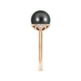 thumbnail image 3 of ANGARA Tahitian Cultured Pearl Ring with Trio Diamonds in 14K Rose Gold for Women | June Birthstone, Birthday, Anniversary, Jewelry Gift for Women | Pearl Ring, 3 of 8