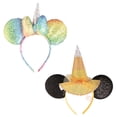 thumbnail image 1 of Disney Women's Minnie Rainbow Sequin Unicorn Headband and Minnie Mouse Headband Set, 2, 1 of 5