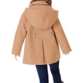 thumbnail image 2 of Children Fashion Autumn Winter Jacket Kids Girls Hooded Buttons Coat, 2 of 2