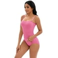 thumbnail image 4 of DARING DIVA Button Bottom Shapewear Cami Slimming Butt Lifter Bodysuit L Pink, 4 of 6